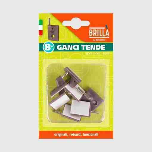 Ganci Adesivi Tendi Tenda Marroni 8pz - immagine 2