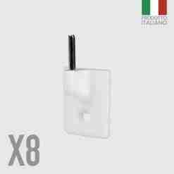 Ganci Adesivi Tendi Tenda Bianchi 8pz
