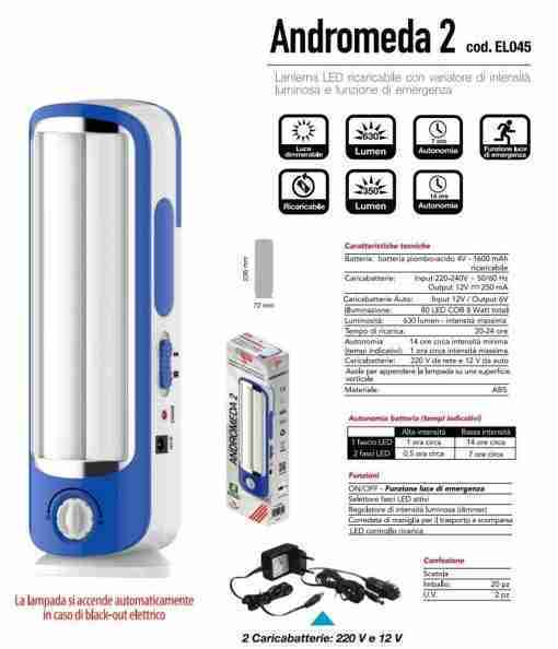 CFG Andromeda 2 Lampada Ricaricabile LED