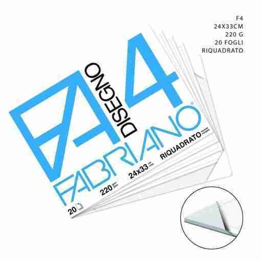 Fabriano Blocco Disegno F4 24x33cm 200G 20F Riquadrato