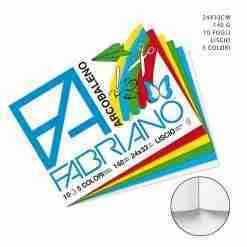 Fabriano Disegno Arcobaleno 24x33 10f 5col.Liscio