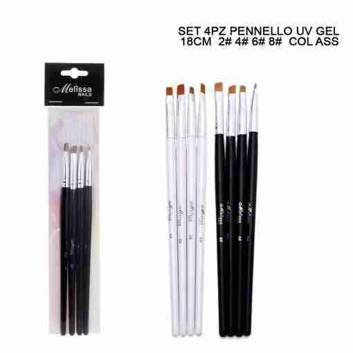 Melissa Set 4pz Pennelli UV Gel #2 #4 #6 #8
