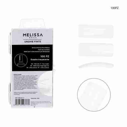 Melissa Unghie Finte Trasparente Quadre 100pz