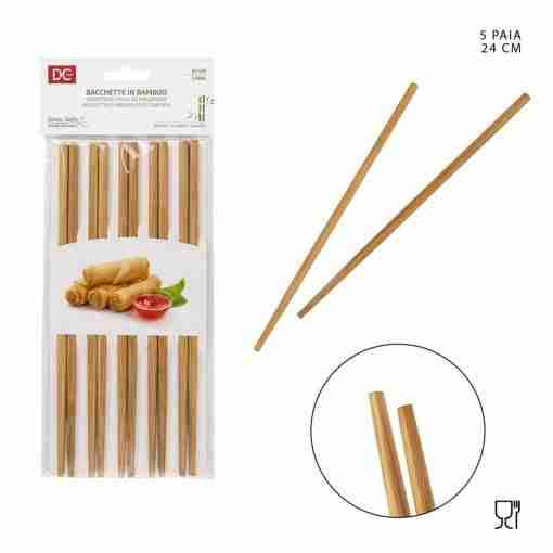 DC Casa Bacchette Bamboo F/Carbonizzata 24cm 5paia