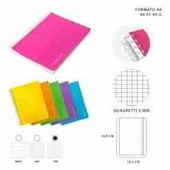 Pryma Memobook Anelli PP C/Fori A6 80FF 80G 5mm