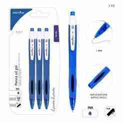 Pryma Penna Oil Gel Sleek A scatto 1mm 3pz Blu Blister