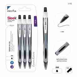 Pryma Penna Oil Gel Sleek A scatto 1mm 3pz Nero Blister
