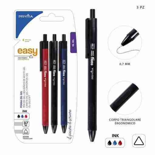 Pryma Penna Olio Triangolare Easy 0,7mm 3pz Blister