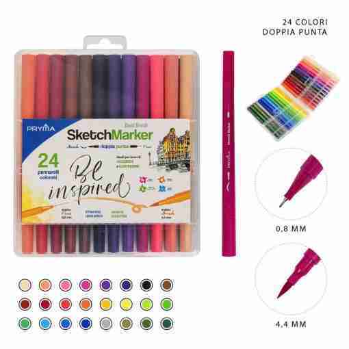Pryma Pennarelli Sketch Marker D/Punta 24pz Blister