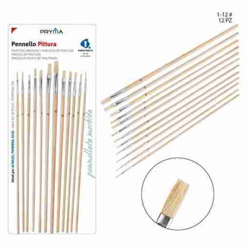 Pryma Pennello Pittura Avorio Piatto 12pz 1-12 Blister