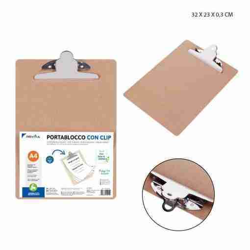 Pryma Portablocco Legno C/Clip a Pinza A4