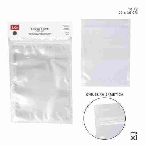 DC Casa Busta Alimenti Chiusura Ermetica 20x30cm 6pz