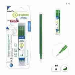 Pryma Ricarica Penna Cancellabile Reset 0,7mm 3pz Verde Blister