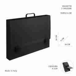 Pryma Valigetta C/Manico 56x36x6cm 2 Chiusure Nero