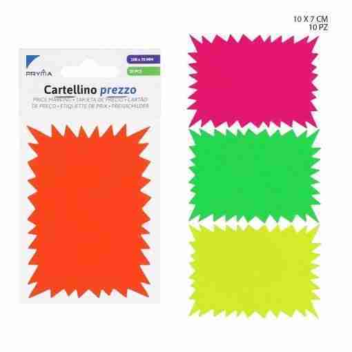 Pryma Cartellino Prezzo Rettangolare 10x7cm 10pz Blister
