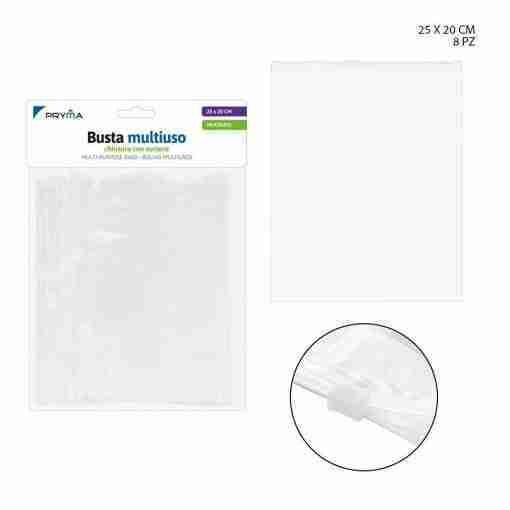 Pryma Busta Monouso c/cursore 25x20cm Trasparente