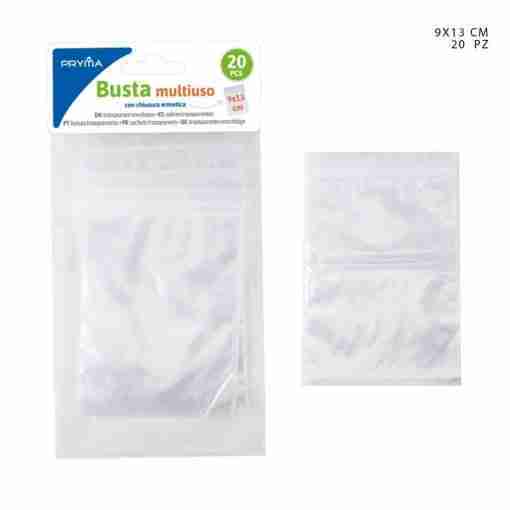 Pryma Busta Monouso c/chiusura Ermetica 90x130mm 20pz