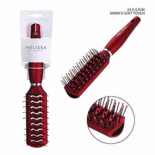 Melissa Spazzola Capelli Prof. Soft Touch Rosso 24x4,5cm
