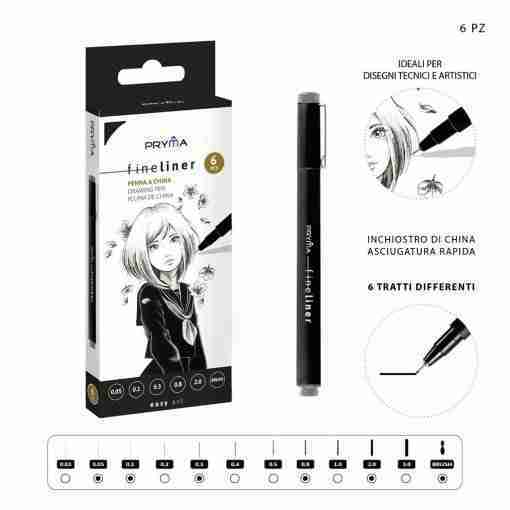 Pryma Fineliner Set 6pz
