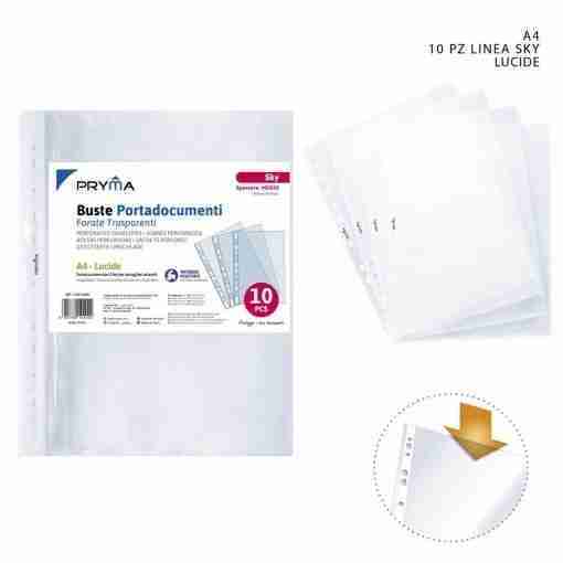 Pryma L/Sky Busta P/Docum. A4 10pz Lucida