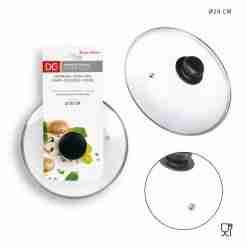 DC Casa Coperchio Vetro Temperato B/Inox 20cm