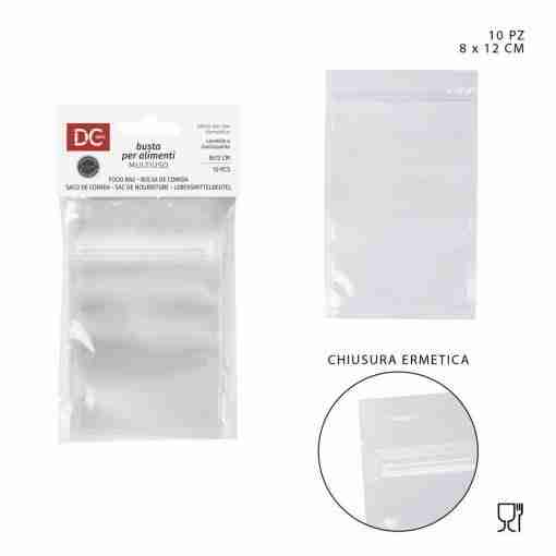 Dc Casa Busta Alimenti C/Ermetica  8x12cm 10pz