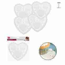 Dc Casa Centrino Carta Cuore 23cm 25pz Bianco