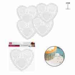 Dc Casa Centrino Carta Cuore 27cm 25pz Bianco