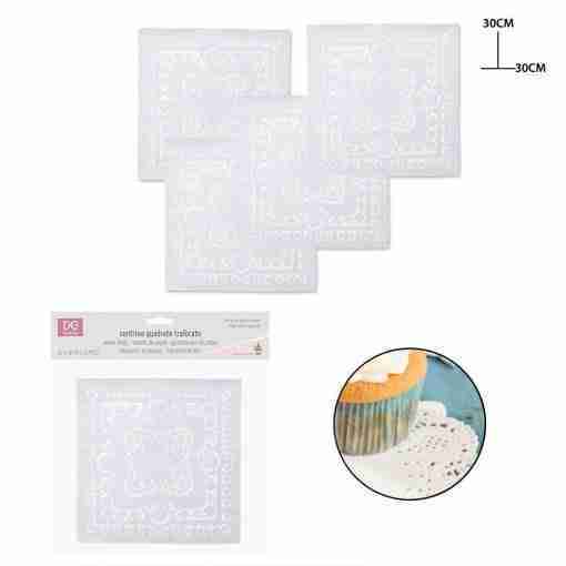 Dc Casa Centrino Carta Quad.30x30cm 25pz Bianco