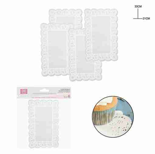 Dc Casa Centrino Carta Rett. 21x33cm 25pz Bianco