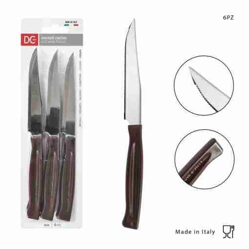 Dc Casa Coltello Tavola P/Bistecca 6pz Marrone