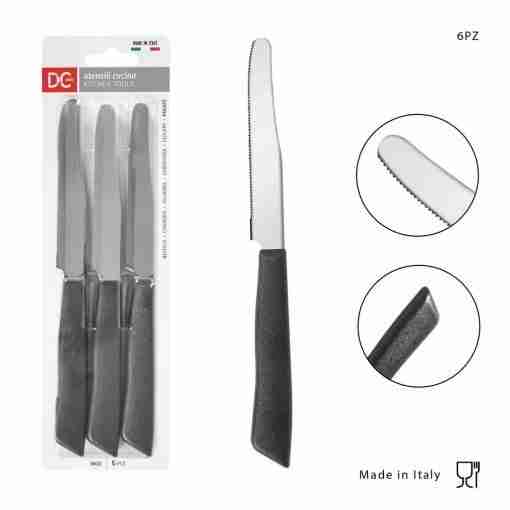 Dc Casa Coltello Tavola P/Tonda 6pz Tortora