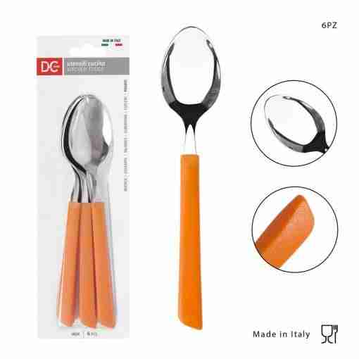 Dc Casa Cucchiaio Tavola Inox 6pz Arancio