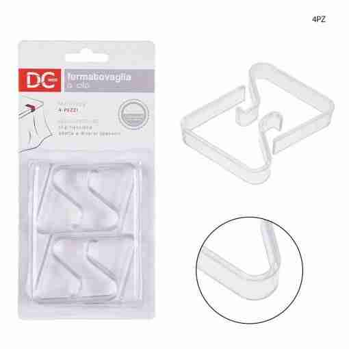 Dc Casa Fermatovaglia Plast. 11.3x14cm 4pz