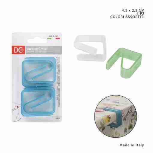 Dc Casa Fermatovaglia Plastica 4pz Trasp. Ass.