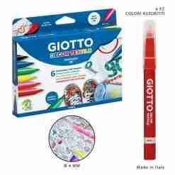 Giotto Pennarelli Tessuto Decor Textile  6pz Bl.