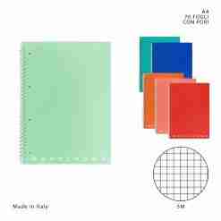 Pigna Monocromo Quad.Maxi Spir. C/Fori 70ff 80g 5m