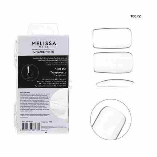 Melissa Unghie Finte Trasparente Quadrate 100pz