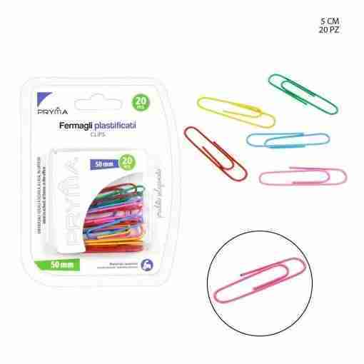 Pryma Fermagli Plastificati Color 50mm 20pz Bl.