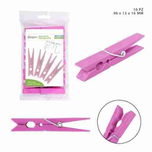 Dimorae Mollette Bucato Plast.96x13x16mm 10pz Rosa