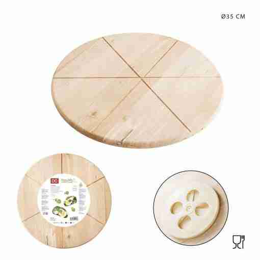 Dc Casa Tagliere Legno Rotondo Girevole 35cm