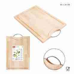 Dc Casa Tagliere Legno M/Acciaio 40x28cm