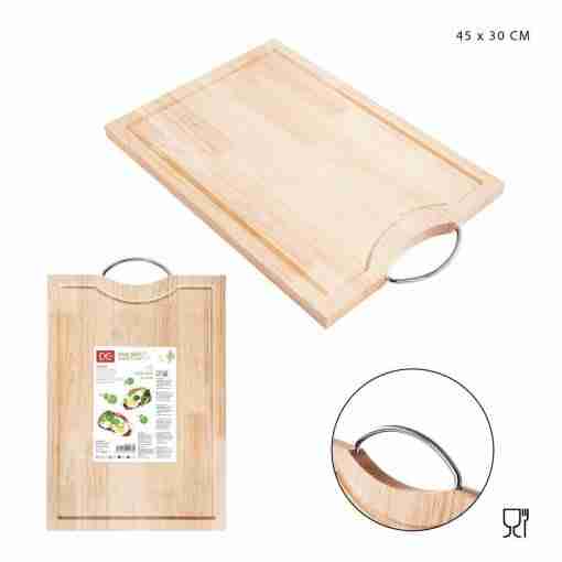 Dc Casa Tagliere Legno M/Acciaio 45x30cm