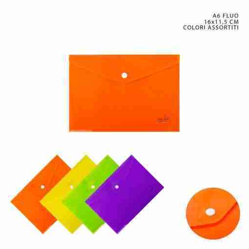 Pryma Busta C/Bottone A6 16x11.5cm Fluo
