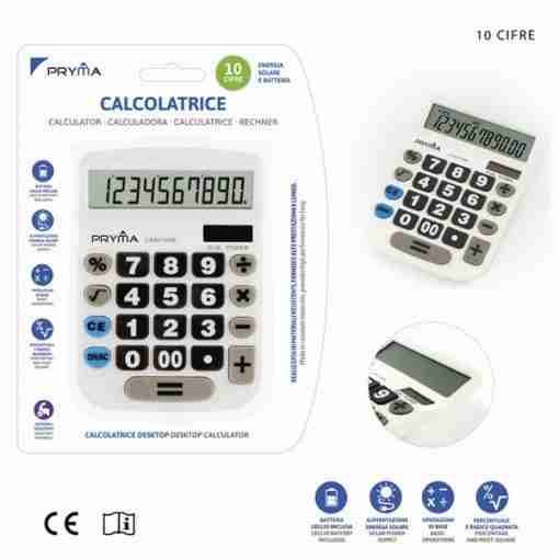 Pryma Calcolatrice 10cifre 155x105x22mm Bianco Bl.
