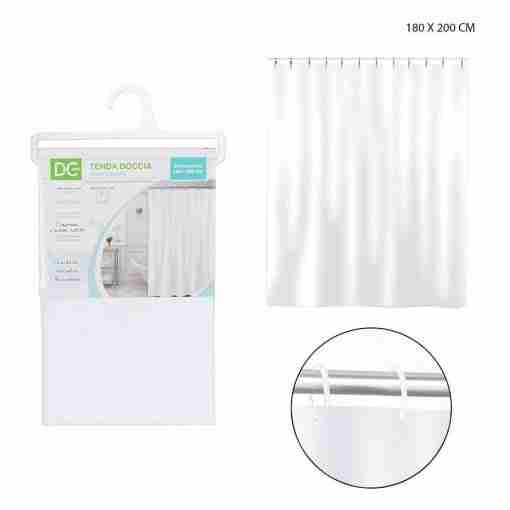 Dc Casa Tenda Doccia Impermeabile 180x200cm Bianco