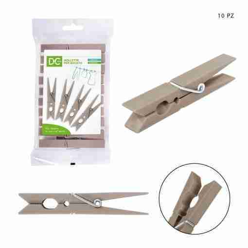 Dc Casa Mollette Bucato Plast.96x13x16mm 10pz Tort