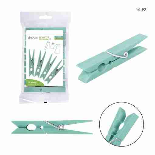 Dimorae Mollette Bucato Plast.96x13x16mm 10pz Ment