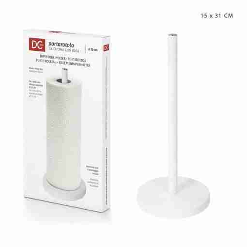 Dc Casa Portarotolo Da Tavolo 15x31cm Bianco
