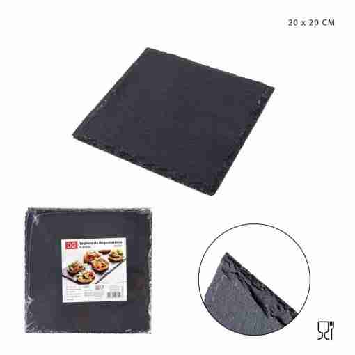 Dc Casa Tagliere Ardesia Quadrato 20x20x0.5cm
